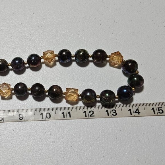 Artisan Tiger Eye Beaded Necklace Elegant Black Statement Fashion Jewelry Women - Picture 6 of 6